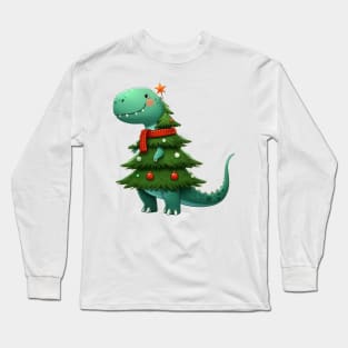 Cute Dino christmas tree Long Sleeve T-Shirt